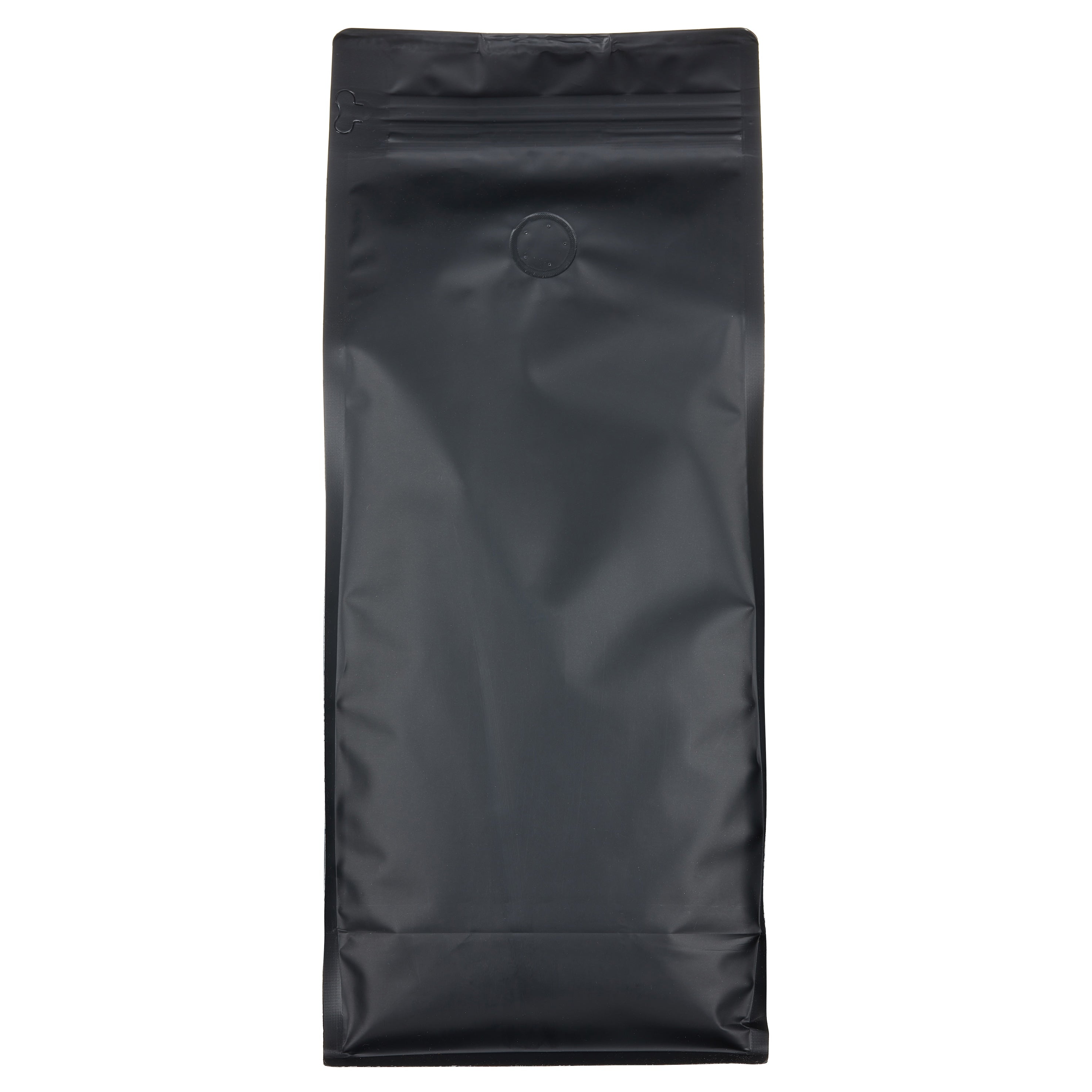 500 x 1kg resealable valve, box bottom bags - matte black