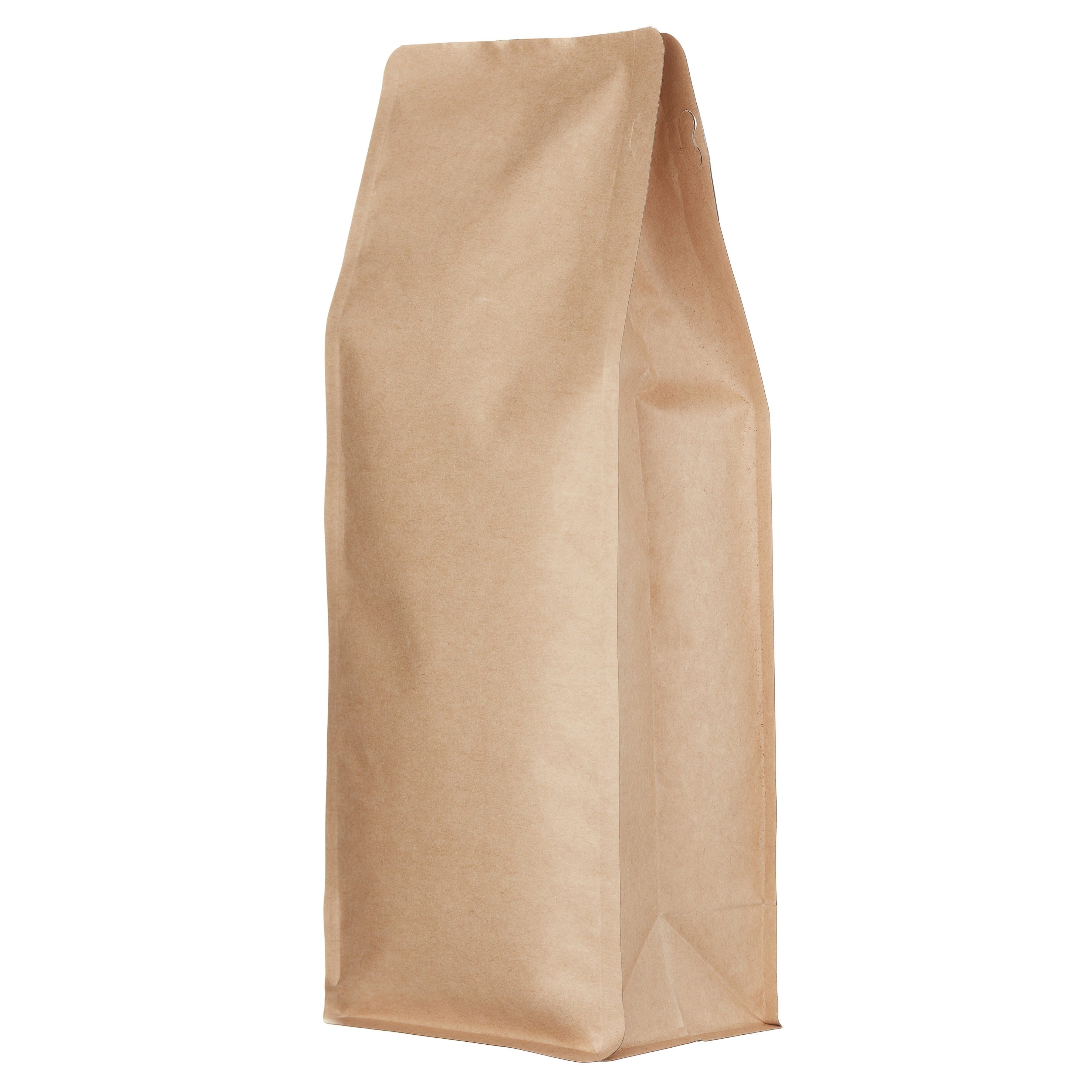 1000 x 500g resealable valve, box bottom bags - Kraft