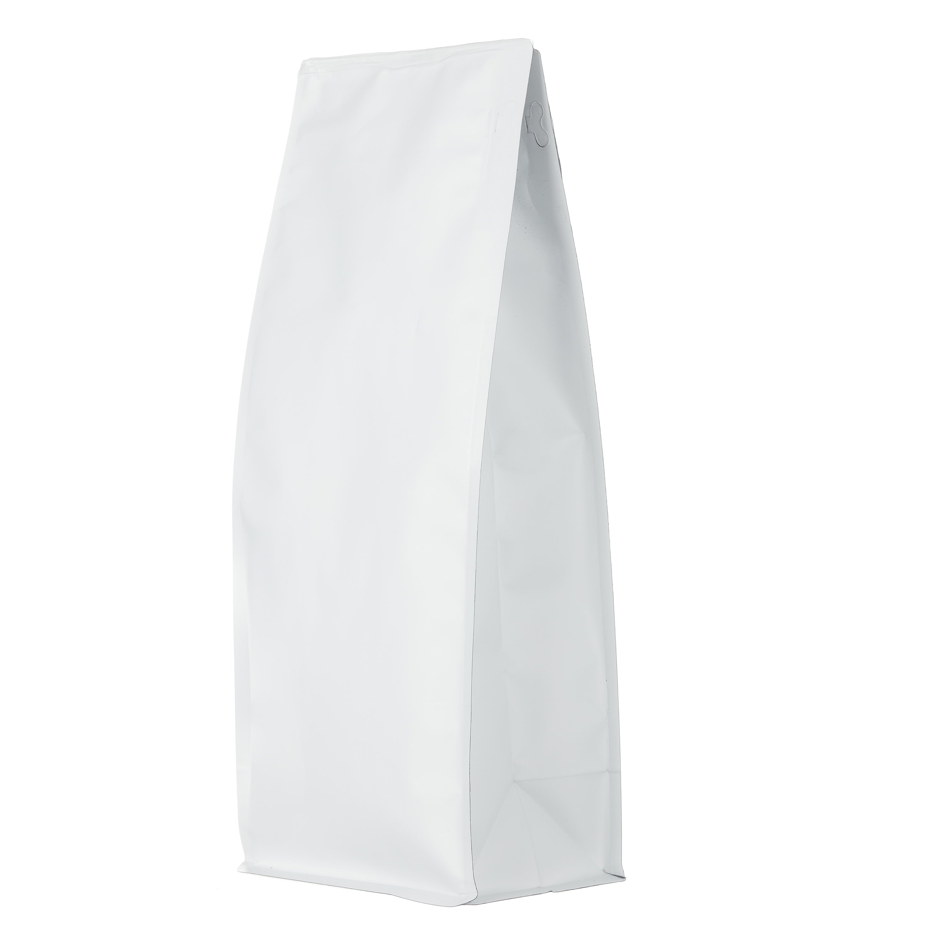 1000 x 500g resealable valve, box bottom bags - matte white