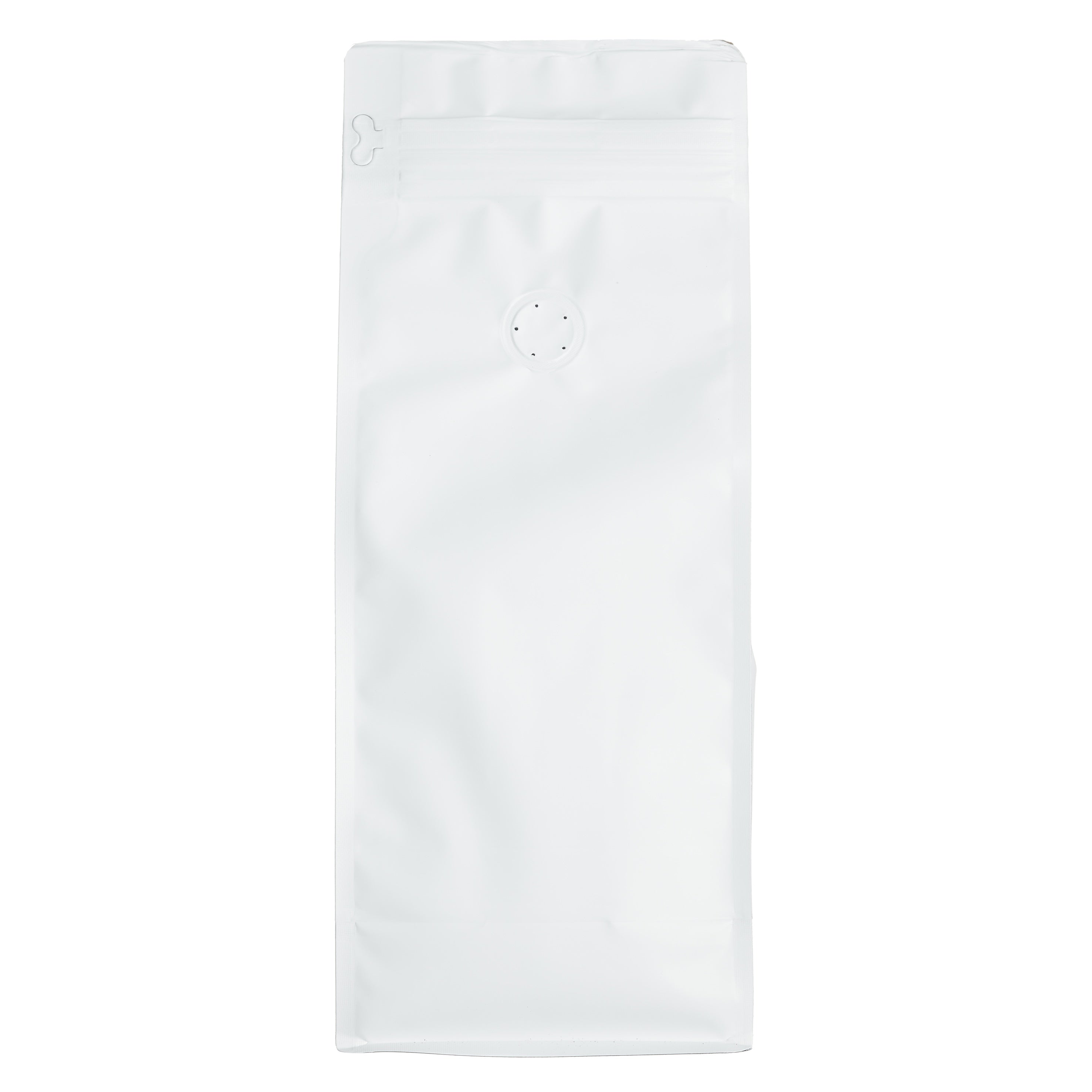 1000 x 500g resealable valve, box bottom bags - matte white
