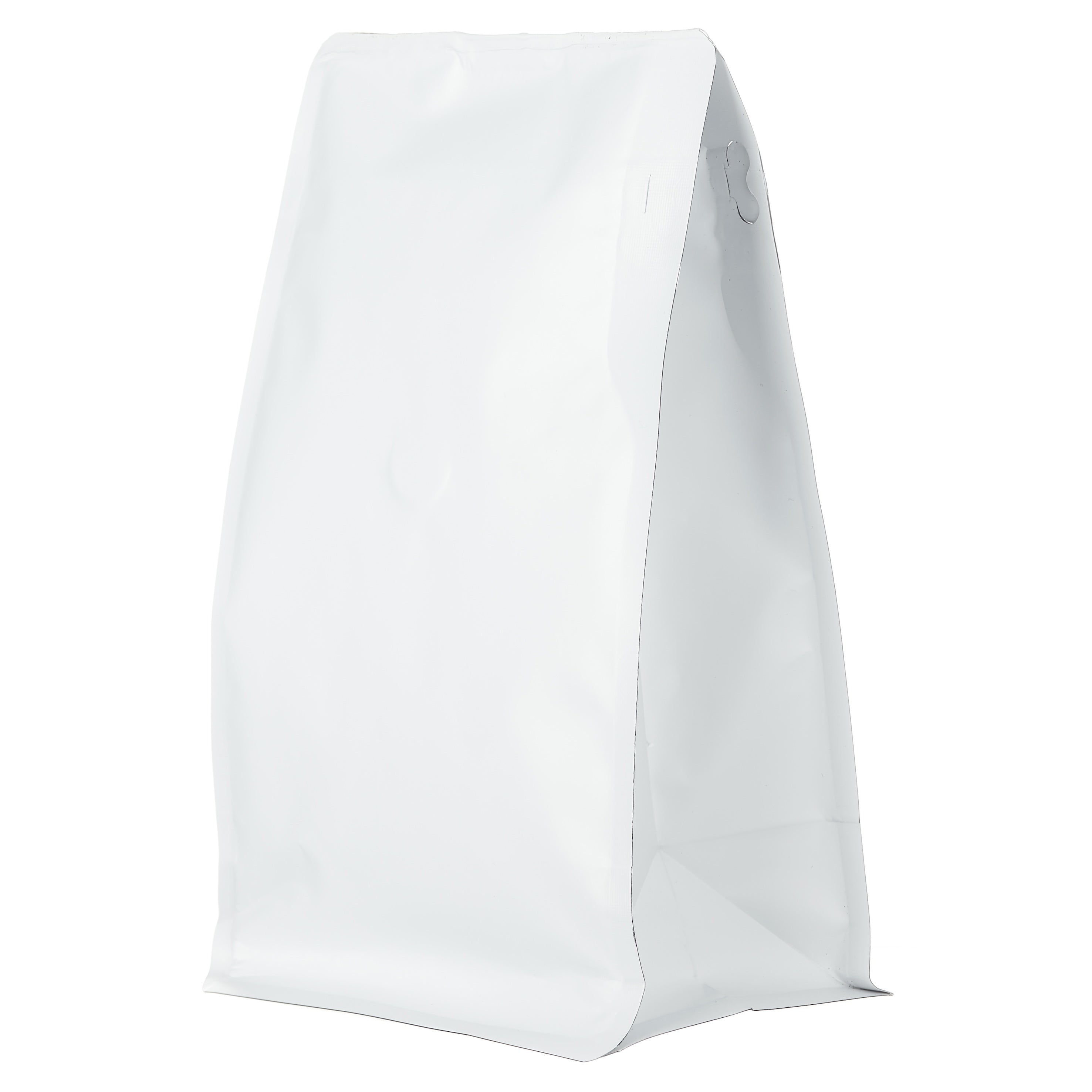 1000 x 250g resealable valve, box bottom bags - matte white