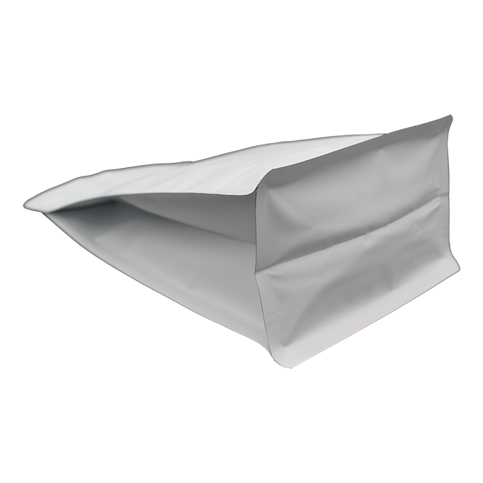 1000 x 250g resealable valve, box bottom bags - matte white